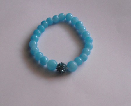 Pulsera Azul bolita strass azul